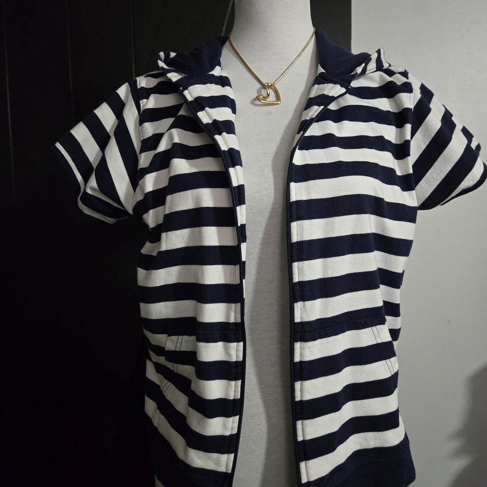 Bill Blass Woman Striped Hoodie Vest - Picture 4 of 9